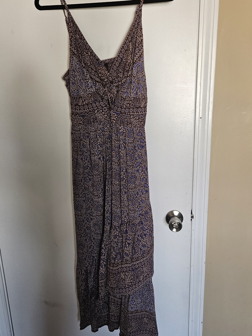 Angie Purple & Brown Printed Maxi Dress
